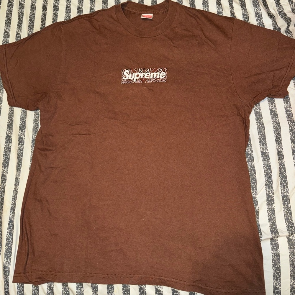 SUPREME BROWN BANDANA BOX LOGO TEE BOGO L